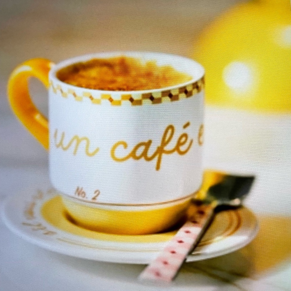 ❤️ ANTHROPOLOGIE Café Violette Handpainted Stoneware Espresso Cup & Saucer